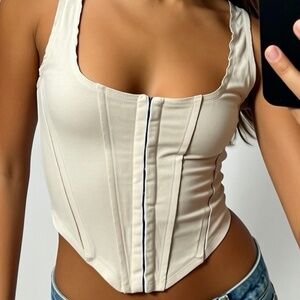 Windsor Corset Top Womens Size XS Cream Whimsigoth Coquette Sexy